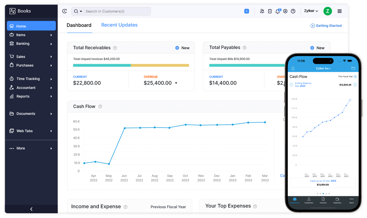 Zoho Books screenshot