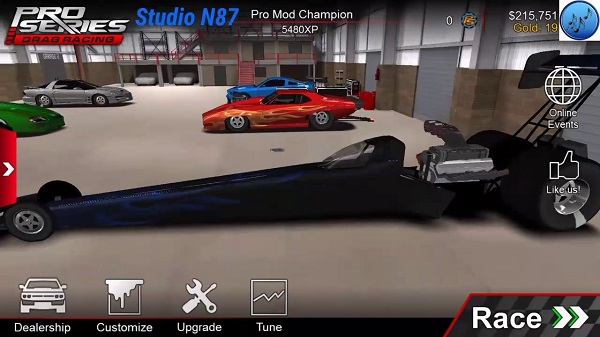 pro series drag racing unlimited money and gold apk