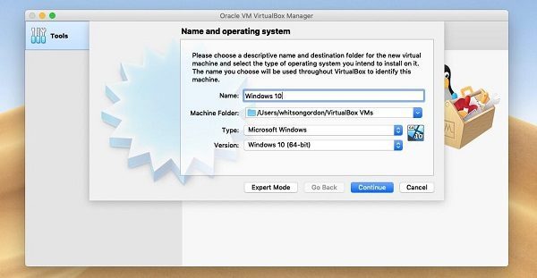 how to run windows programs on mac virtualbox