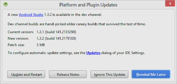 update android studio