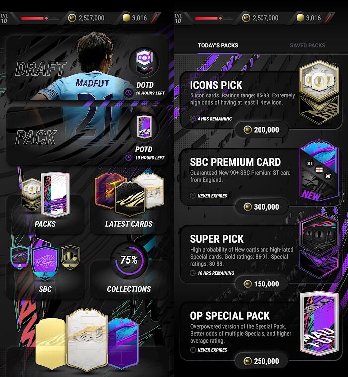 madfut mod unlimited packs