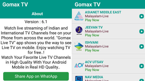 Tải xuống APK Gomax Live TV miễn phí