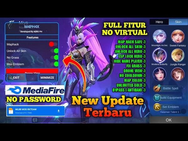 Download M4PH4X APK v3.5 MOD Menu Mobile Legends, Unlimited Diamonds!