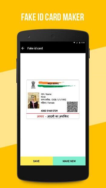 fake aadhar card app apk