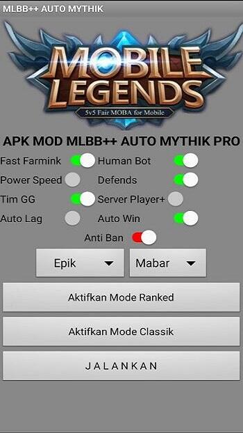 apk mod mlbb auto mythic pro