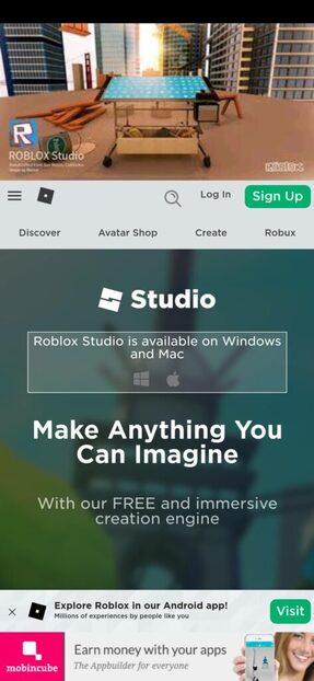 baixar roblox studio no celular